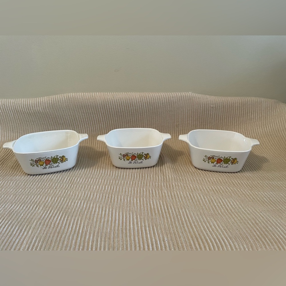 3 Corning Ware Spice of Life Collection Petite Casserole Dish “Le Persil”